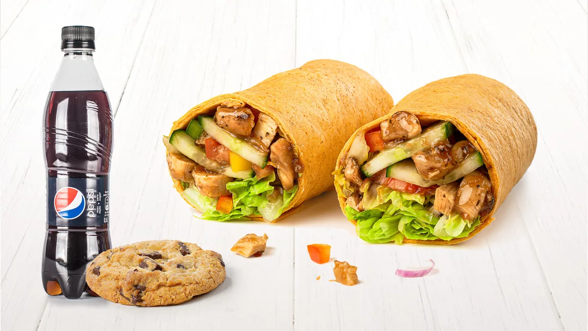 Teriyaki piščanec wrap meni