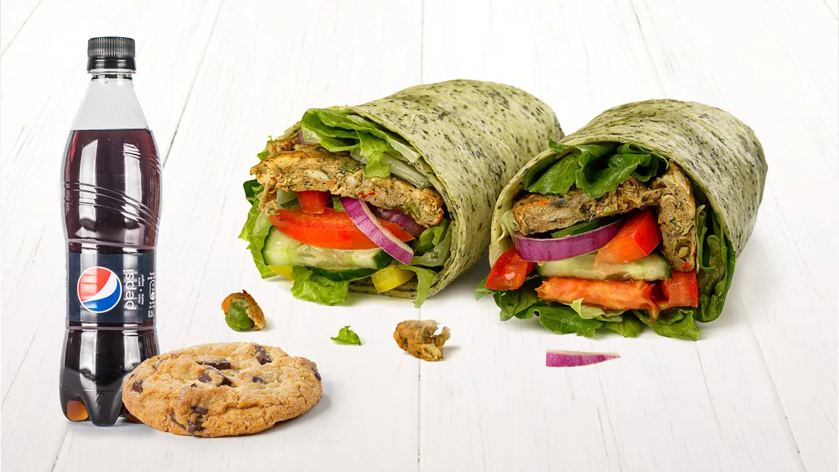 Vegan patty wrap meni