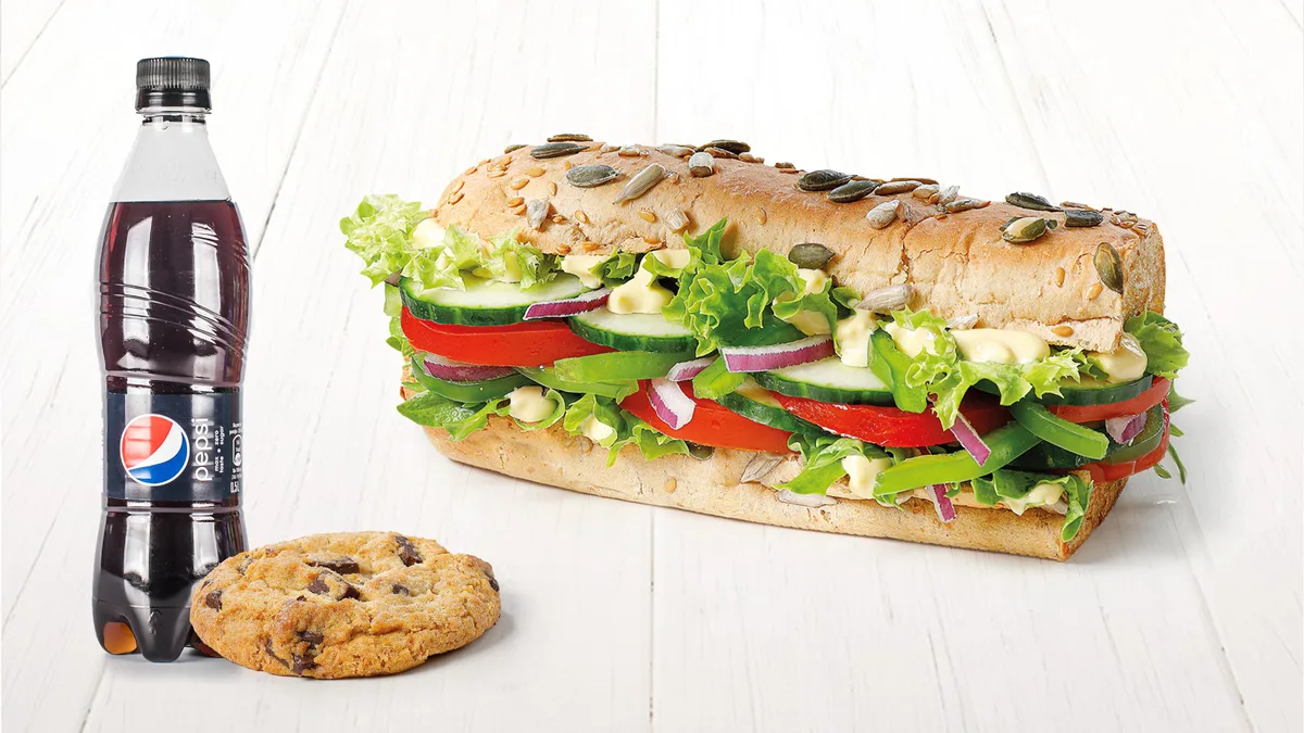 Veggie delite sendvič meni
