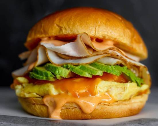Brioche, Smoked Turkey, Avocado, Egg, and Cheddar