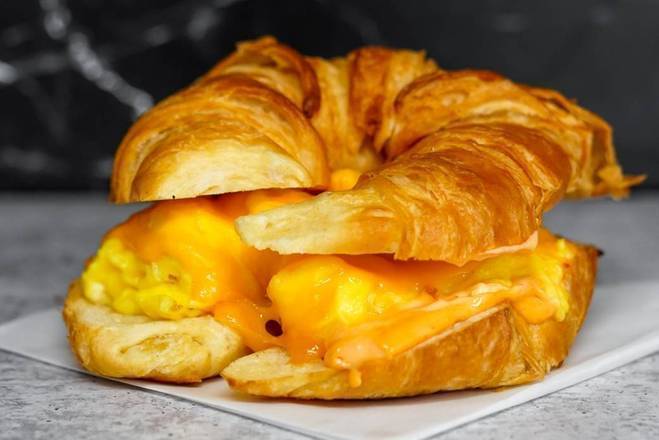 Croissant, Egg, and Cheddar