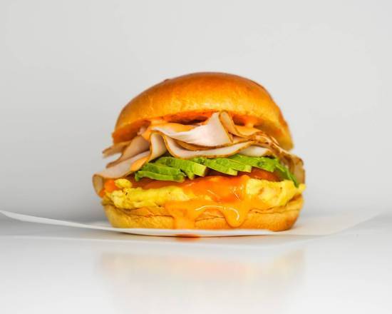 Brioche, Smoked Turkey, Avocado, Egg, and Cheddar