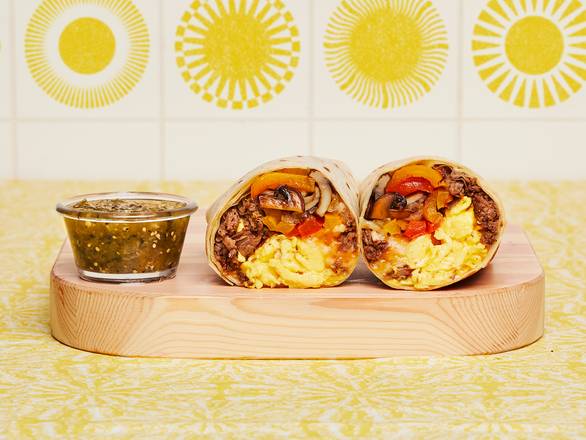 Cheesesteak Breakfast Burrito