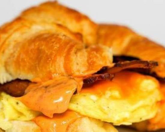 Croissant, Bacon, Egg and Cheddar