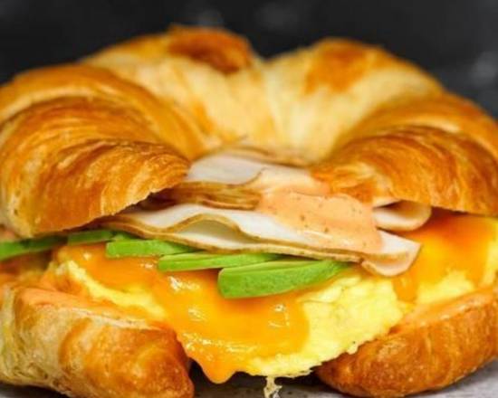 Croissant, Smoked Turkey, Egg and Avocado