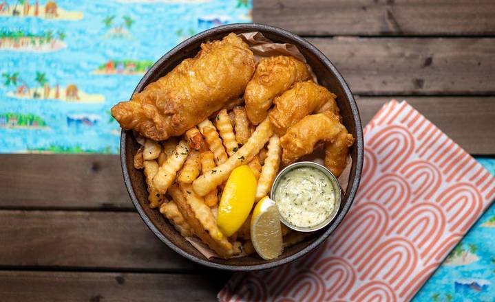 1 Cod, 3 Shrimp + Fries