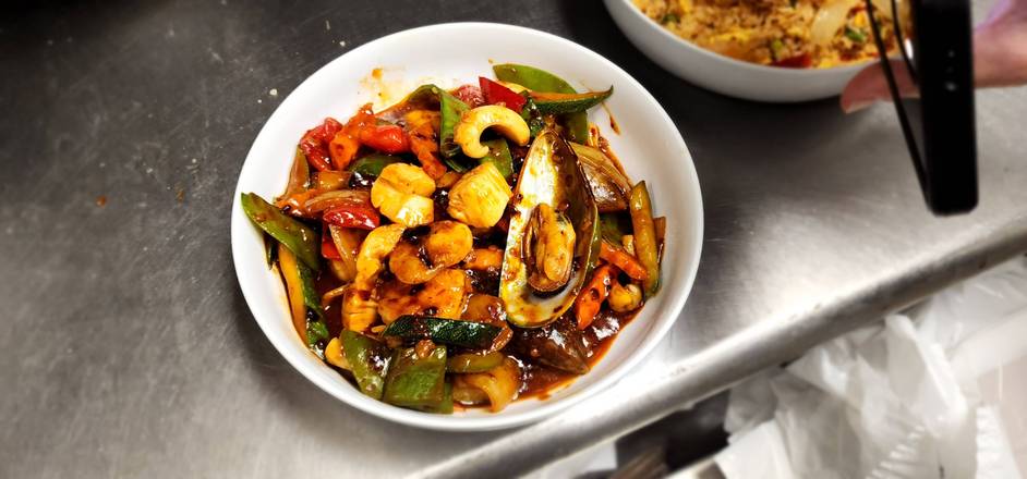 Seafood In Spicy Black Bean Sauce.
