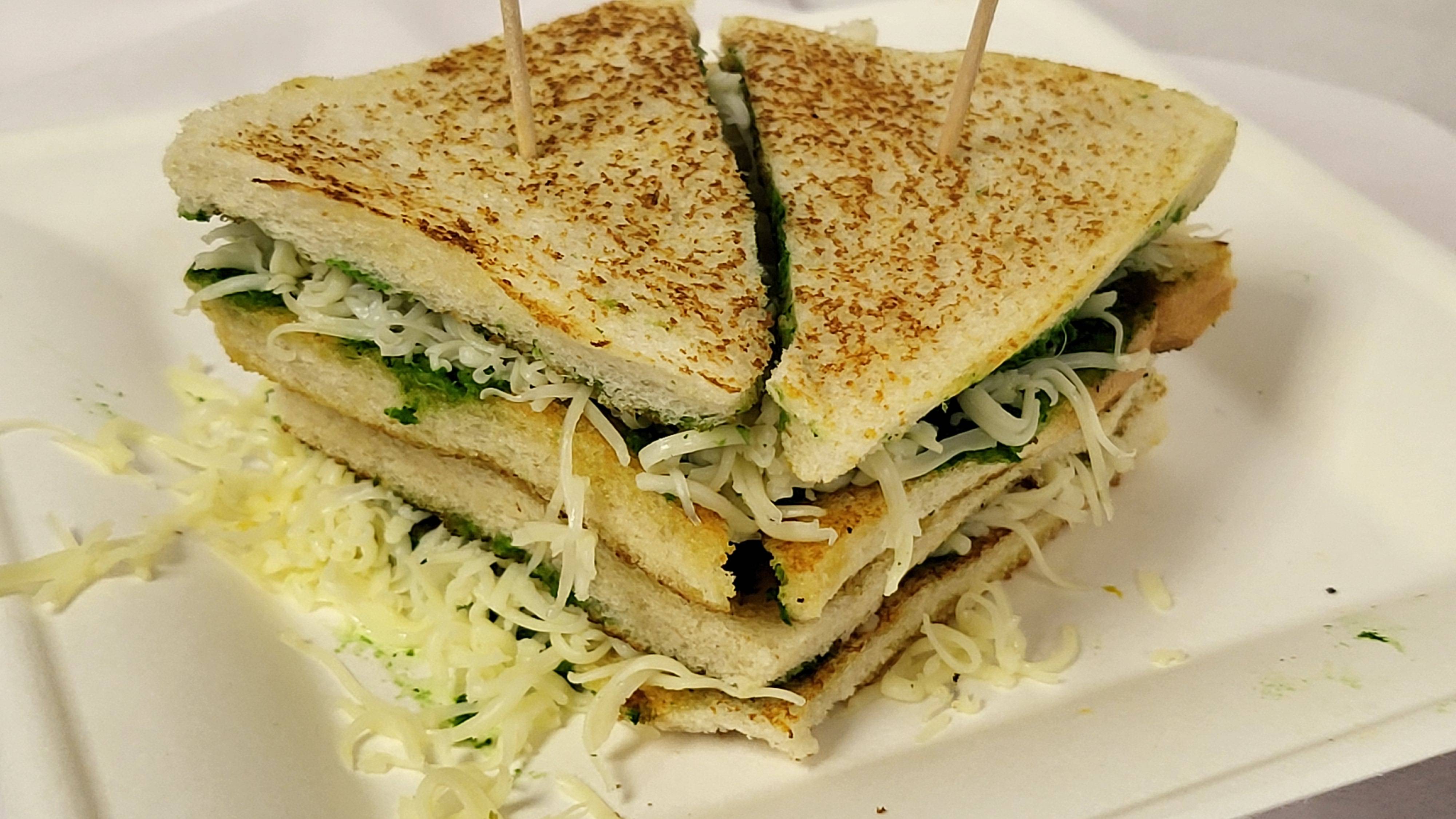 Grilled Amul Cheese and Chutney Sandwich