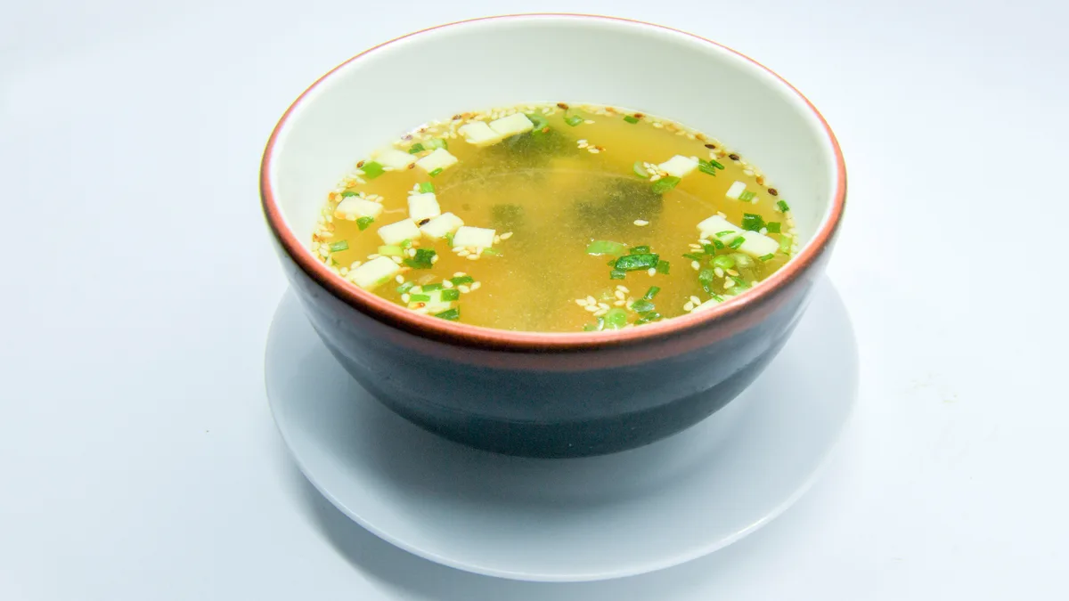 Misosuppe * med scampi,eller laks*