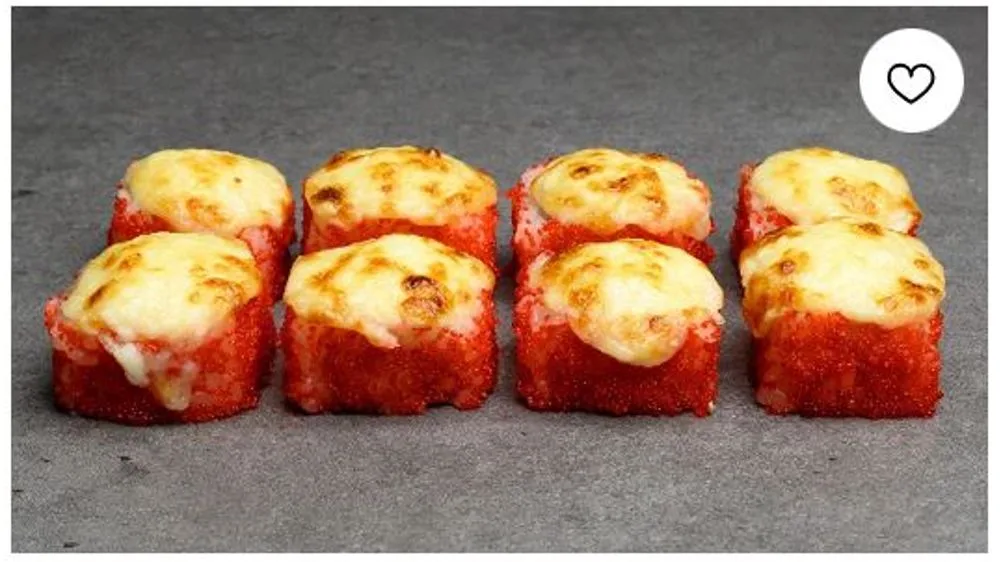 Zapiekany tobiko-łosoś (8 sztuk)