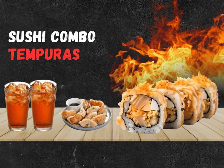 Combo 20 Pz Tempuras, Té Frío, Gyozas