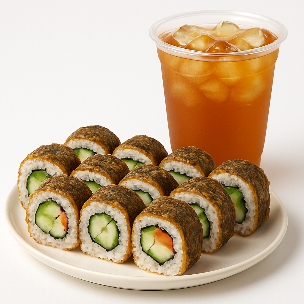 Combo Rollo Salmón Sking 10 Pz, Té Frío