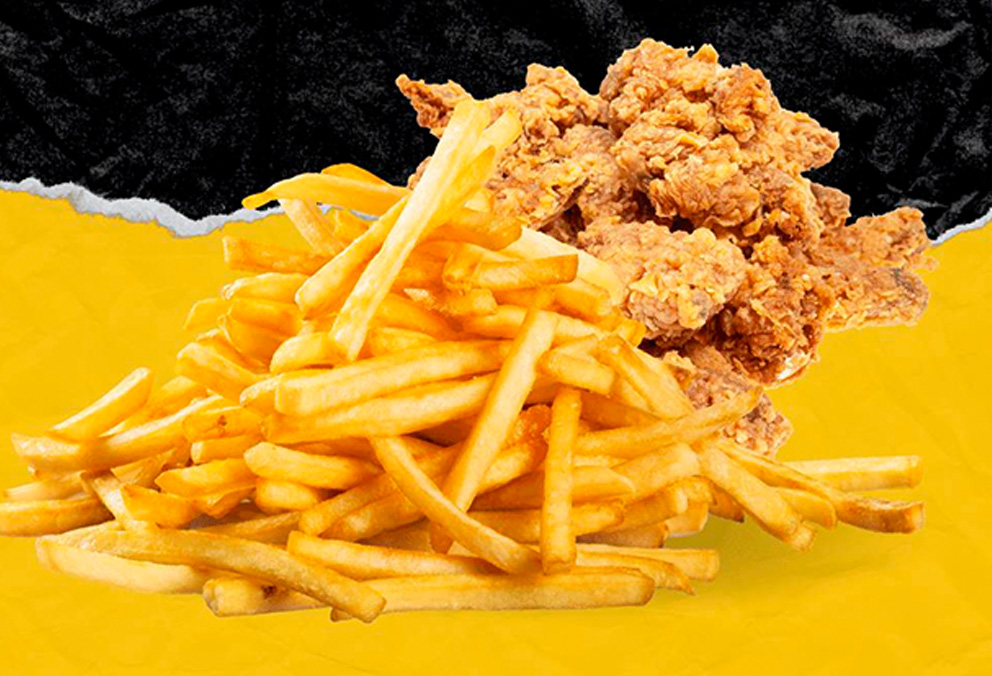 Pollo Empanizado con Papas Fritas