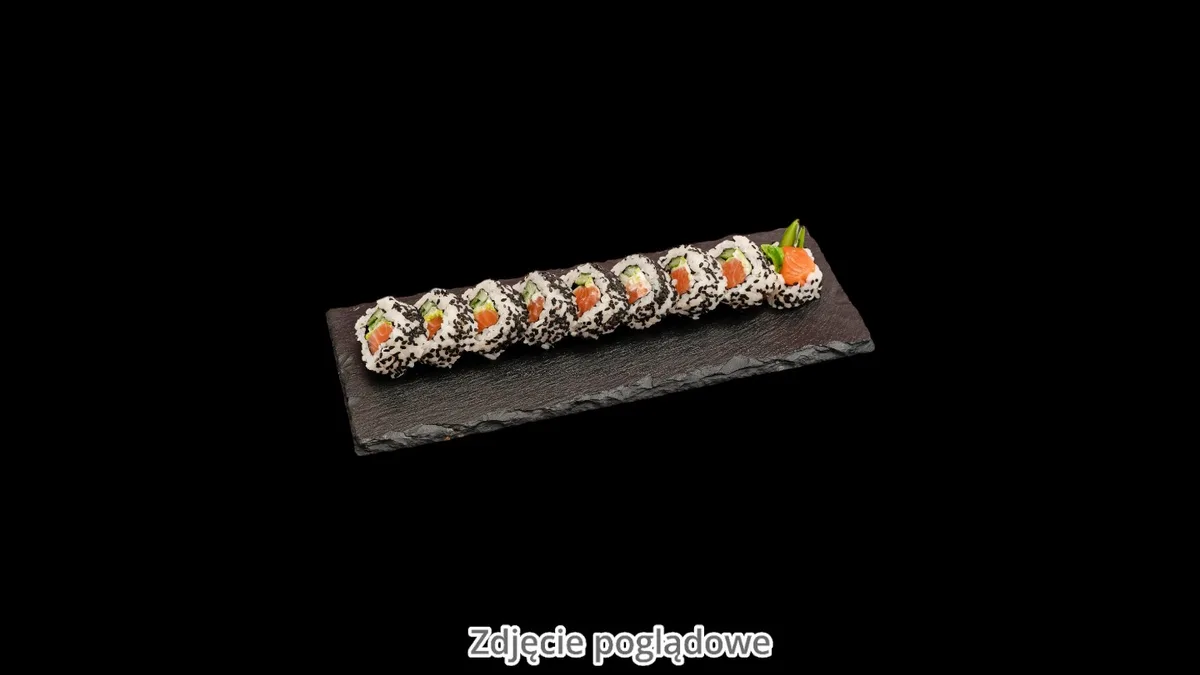 Uramaki łosoś i kawior masago