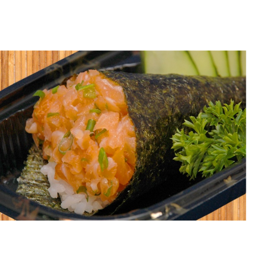 Temaki Salmão com Cebolinha