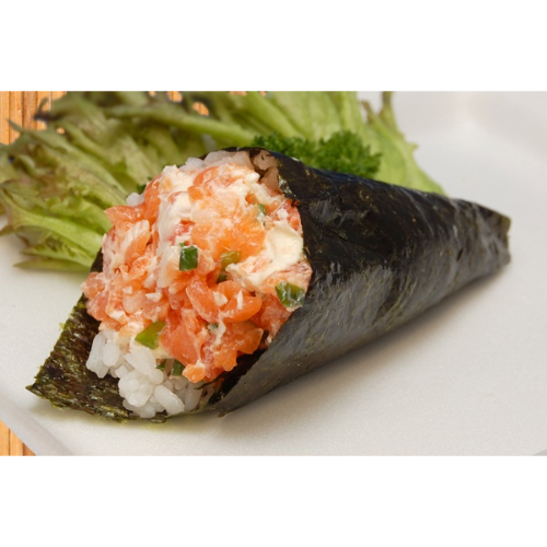 Temaki Salmão com Cream Cheese Cebolina