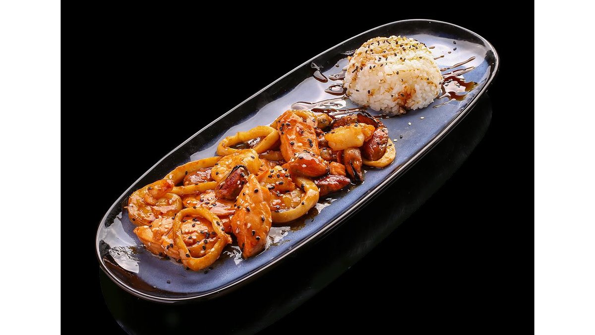 Fructe de mare în sos teriyaki