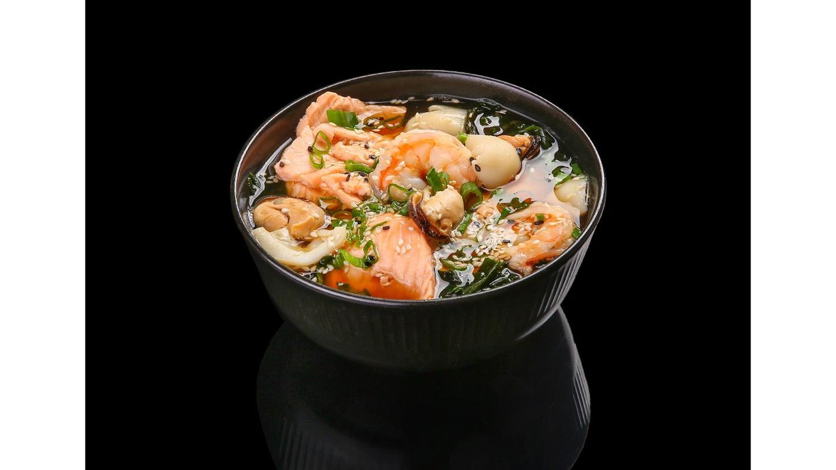 Supă Miso cu fructe de mare