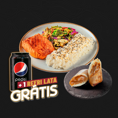 Bentô de Salmão + Harumaki Doce + Refri