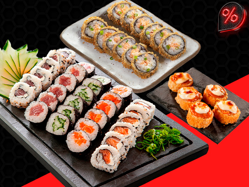 Blackmimo: Combo Maki 30 Pecas + 12 Hot Roll Philadelphia Salmão