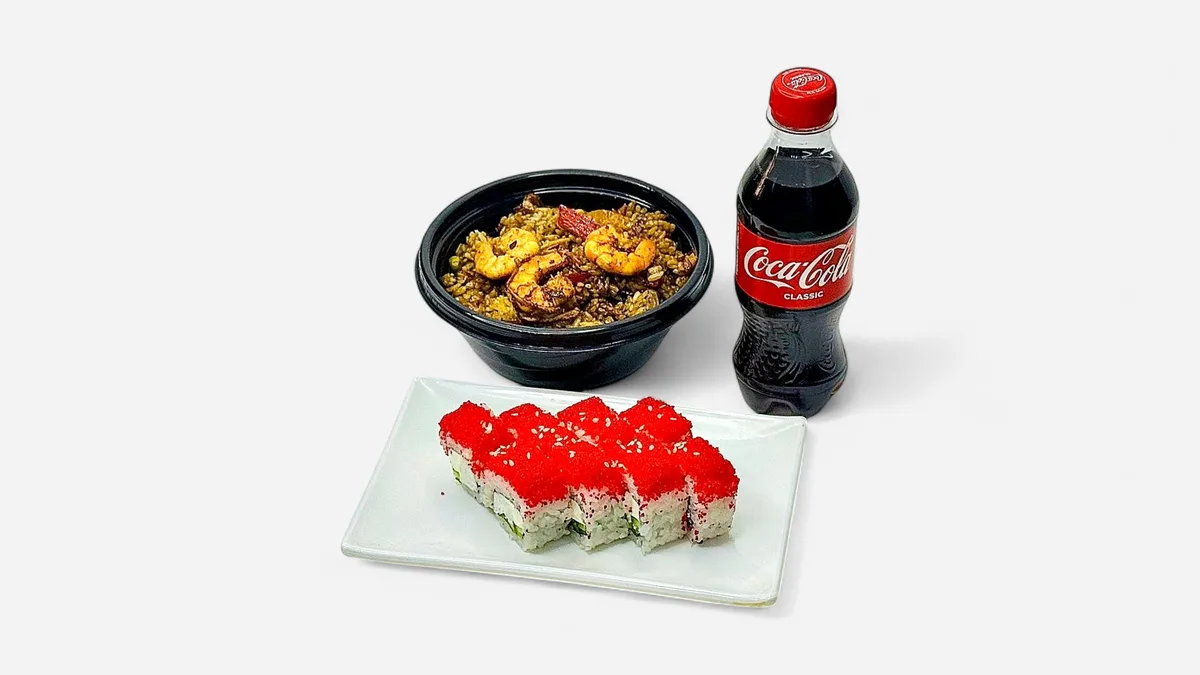 Wok Düyü Krevetli+Kaliforniya