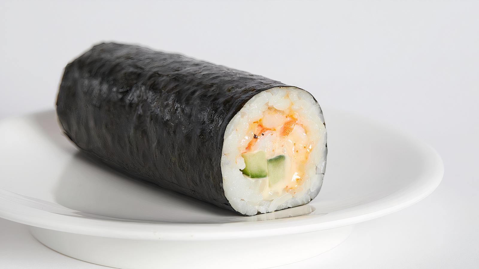 Spicy Prawn and Cucumber White Rice Handroll