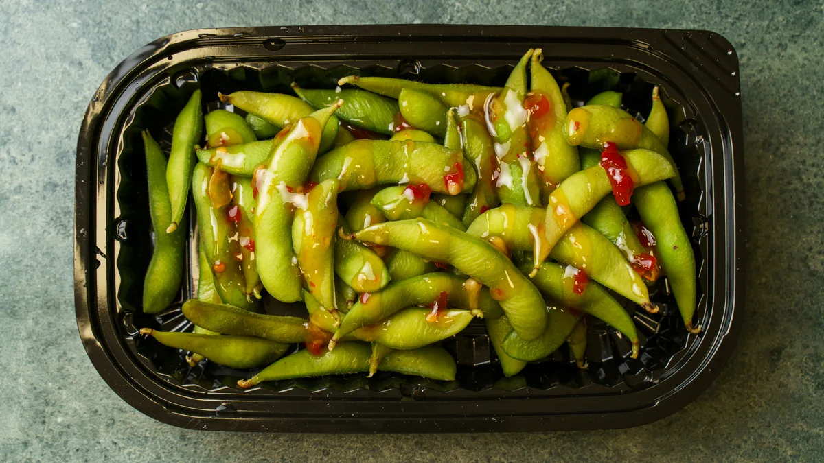 Edamamebønner med sur sød sauce (V, VG)