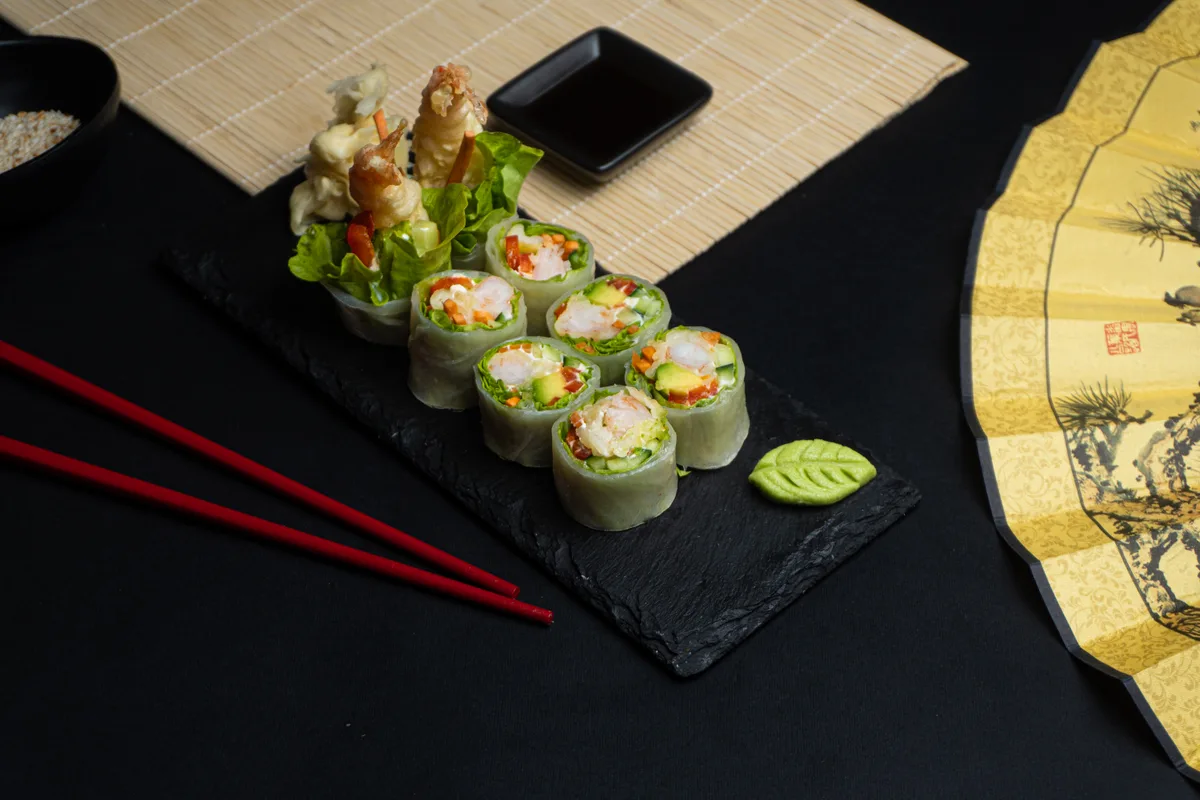 Shrimp tempura rice paper roll