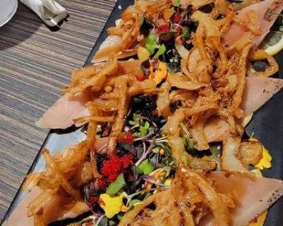 Albacore Carpaccio with Crunch Onion