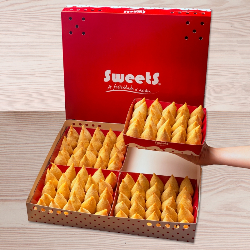 Kit 100 Mini Coxinhas Sweets