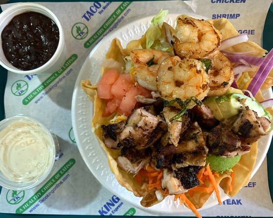 Shrimp and Chicken Tostada Salad