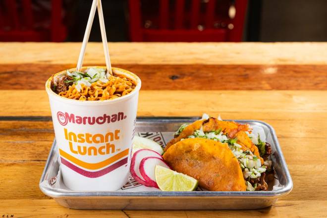 Quesabirria Ramen Soup + 2 Tacos (Soups)