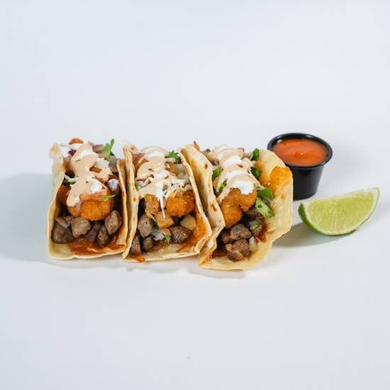 SURF AND TURF TACOS TRIO