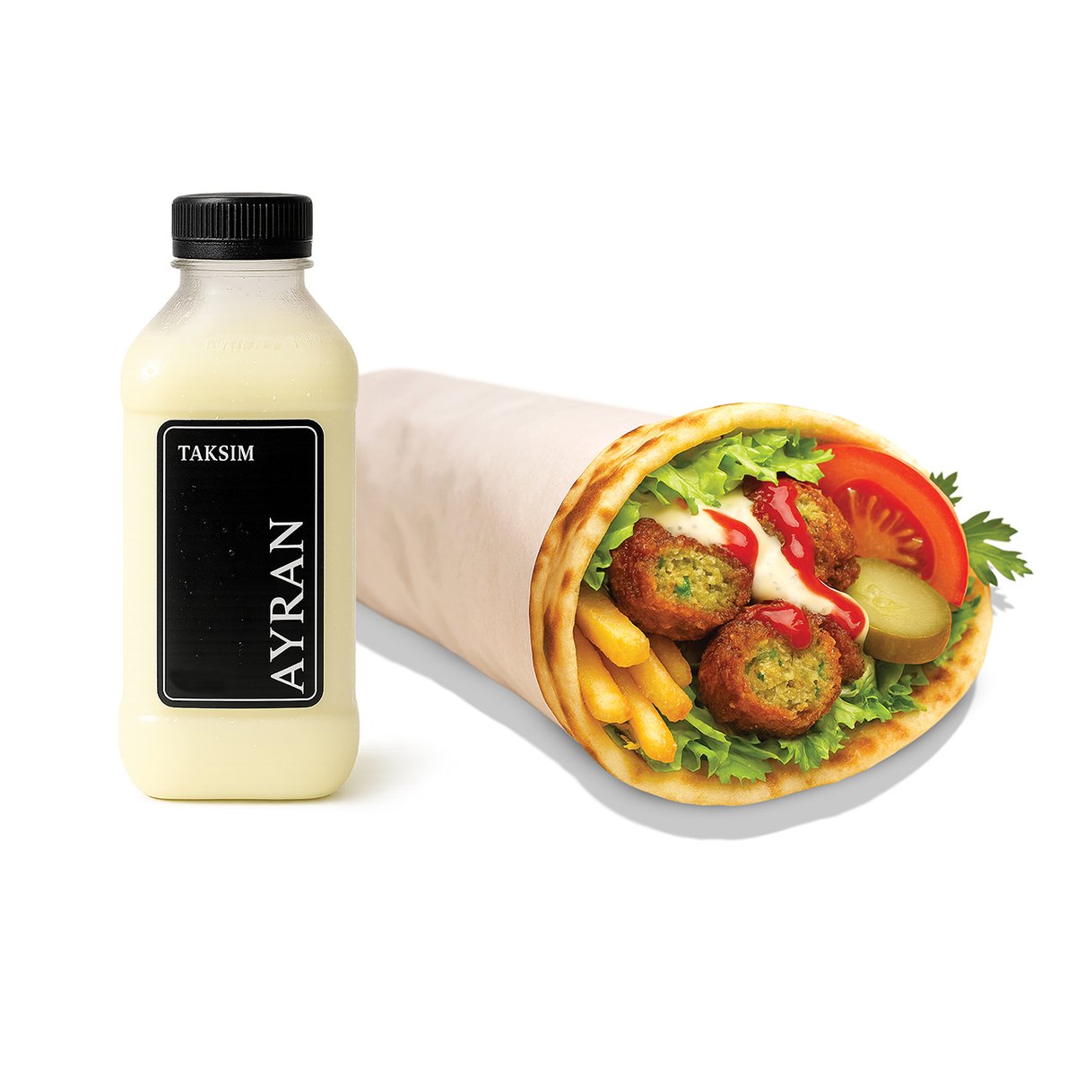 Falafel lipie and Ayran
