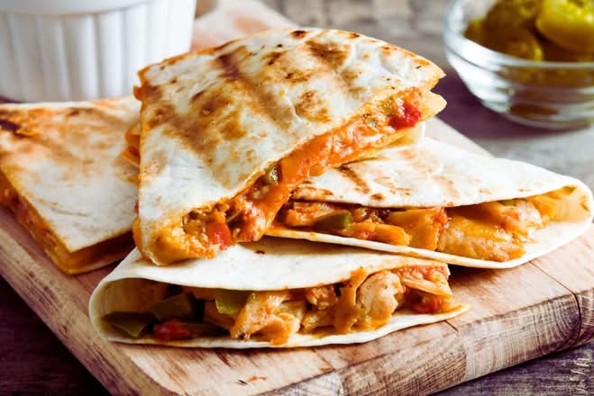 Suiza with Meat Quesadilla