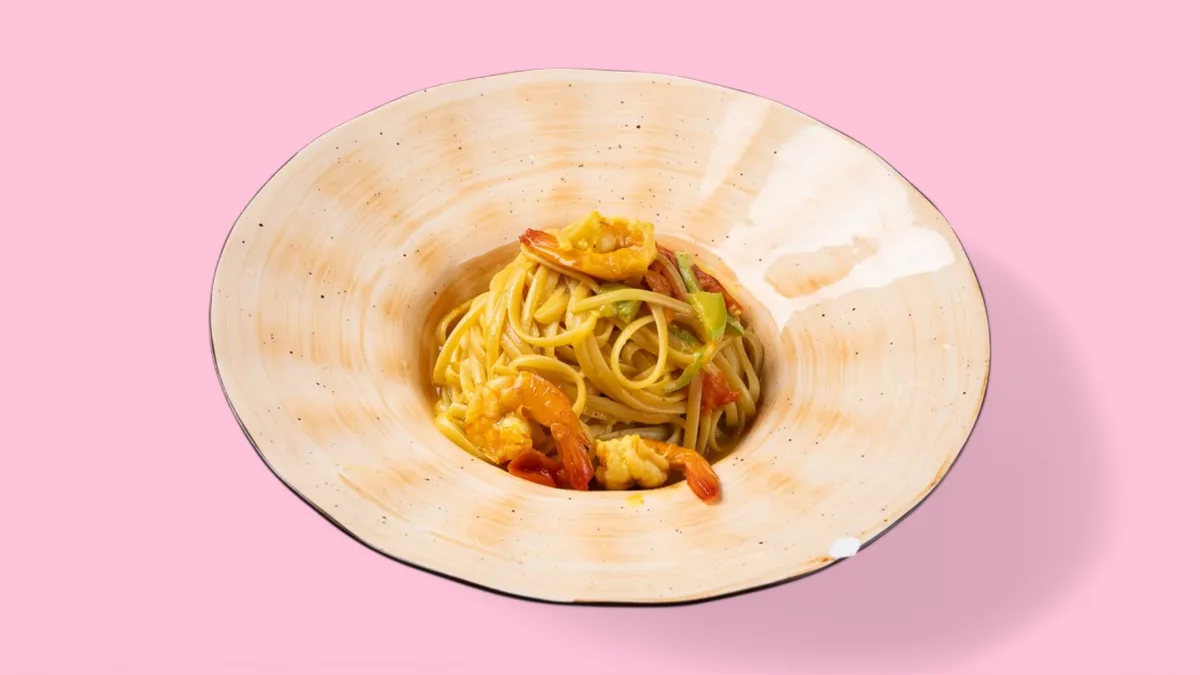 Linguine Shrimp, Zaferano and Pumpkin