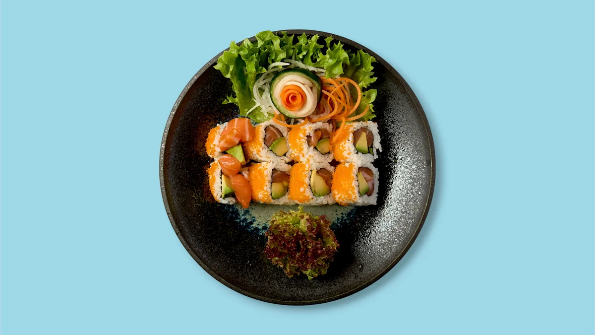 087. Sake Avocado Inside-Out Roll
