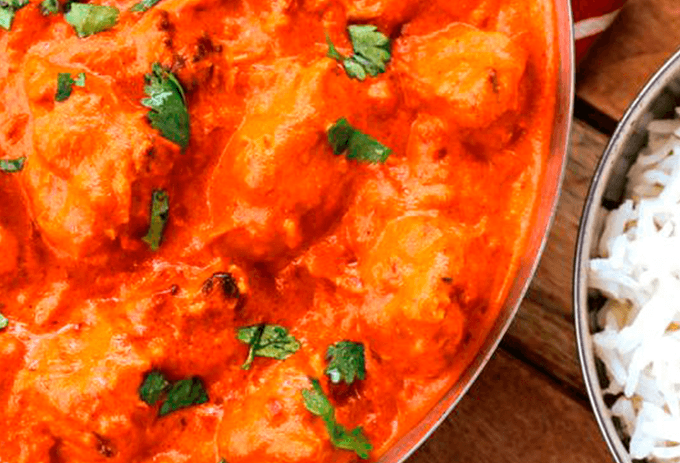 2x1 en Chicken Tikka Masala, Plain naan y Rice