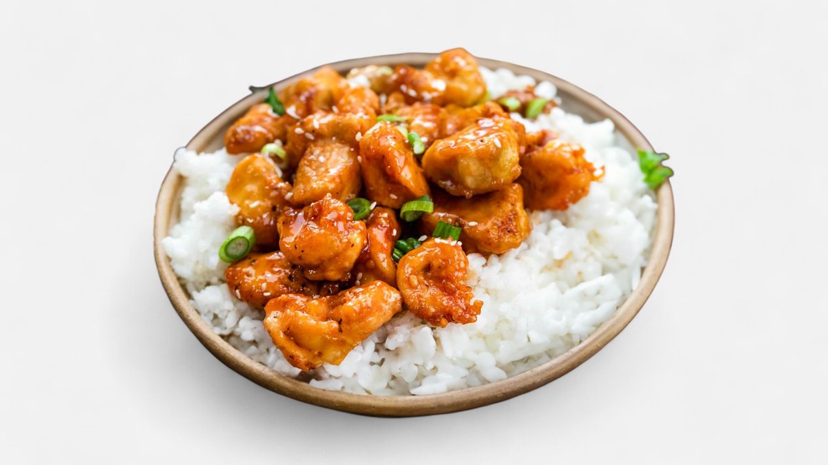 Crispy Chicken in Chili Sauce with Rice