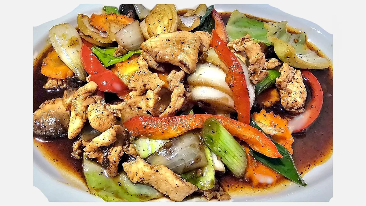 Stir Fried in Black Pepper Sauce (Pad Prik Thai Dum)