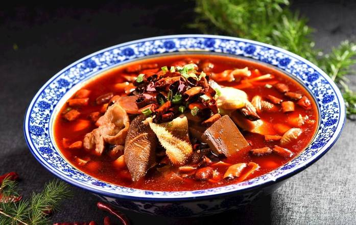 Beef Maw and Duck Blood Cake Home Style/毛血旺