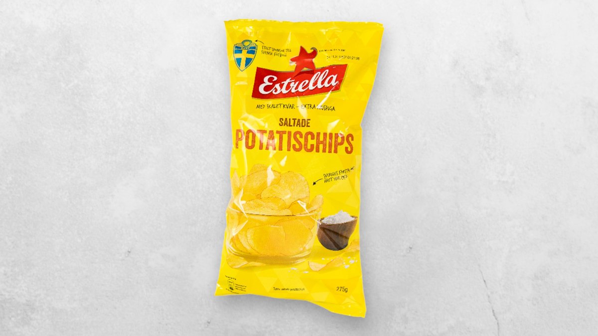 Potatischips Lättsaltade Estrella 175g