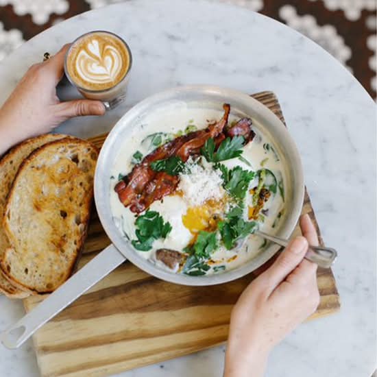 Potato, Mushroom, and Bacon Shakshuka (Seasonal)