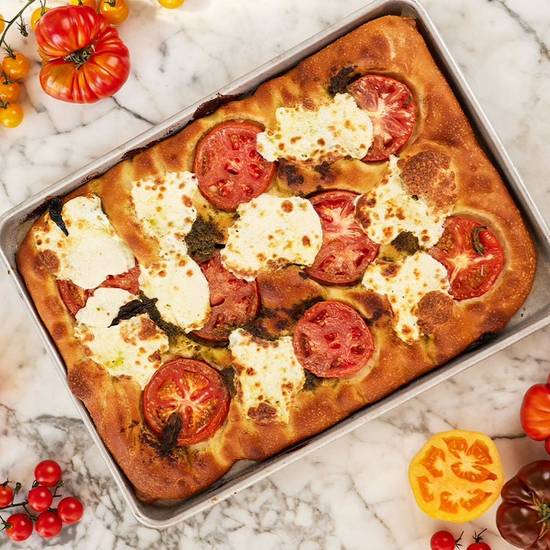 Tomato and Mozzarella Flatbread Slice