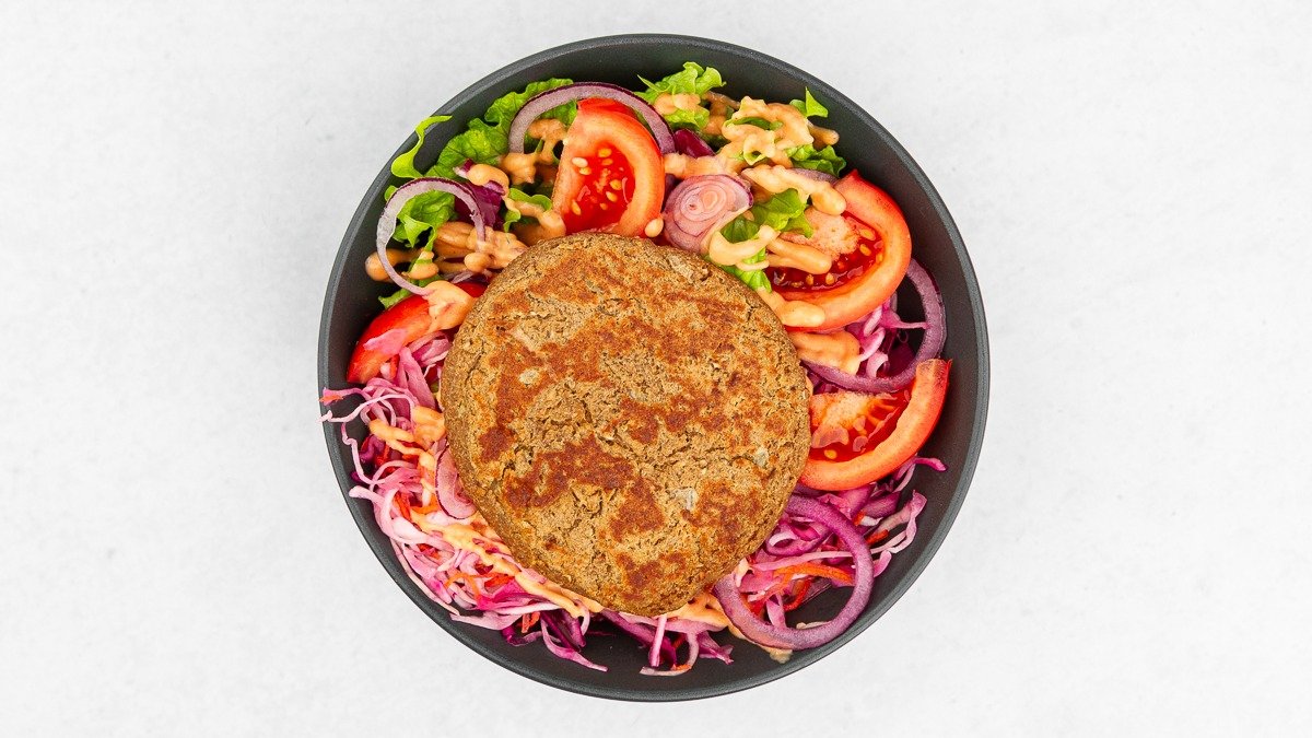 Bean burger solata