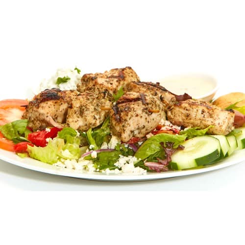 Greek Salad w/ Chicken Kebobs