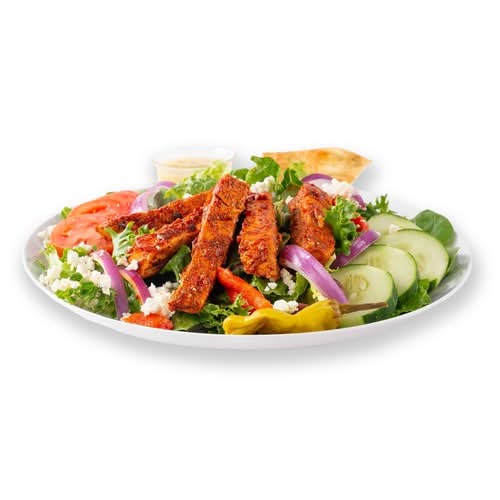 Greek Salad w/ Spicy Harissa Chicken