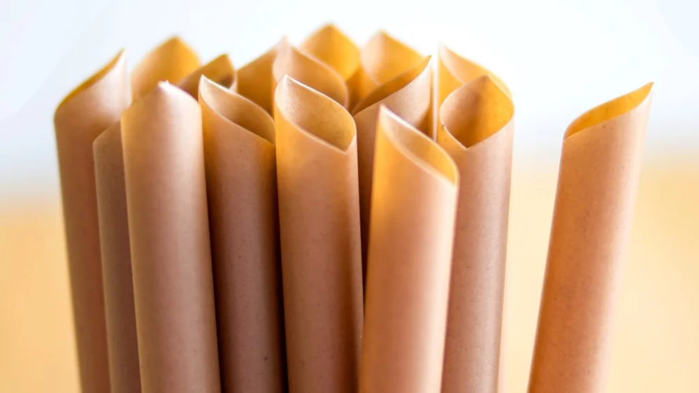 Biodegradable sugarcane fiber straw