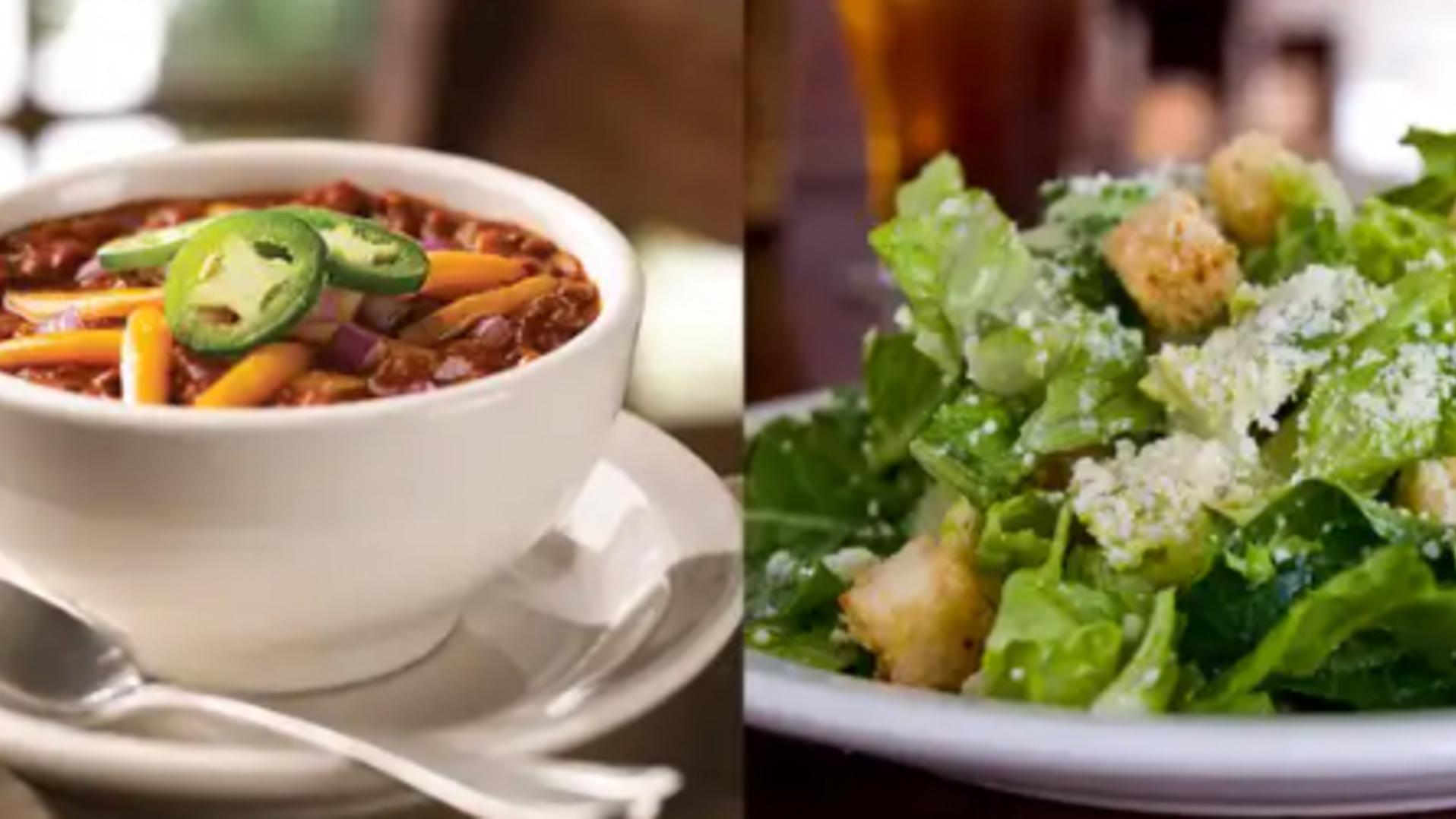 Chili and Caesar Salad