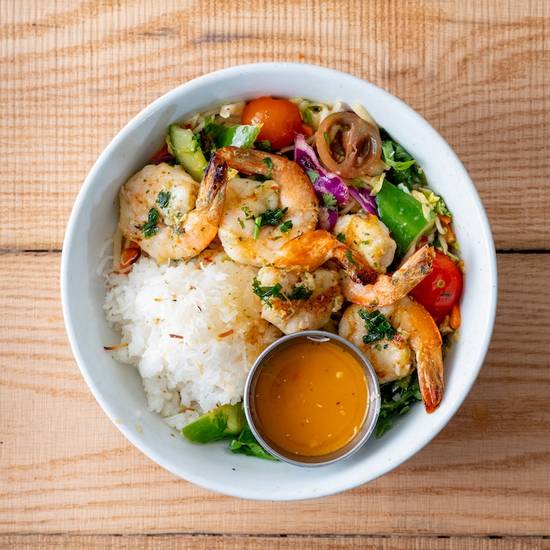 thai bowl with grilled shrimp